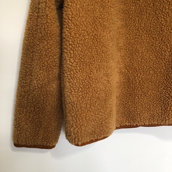Madewell Women's Cozy Teddy Sherpa Chestnut Jacket with Corduroy Trim XS - Picture 10 of 13